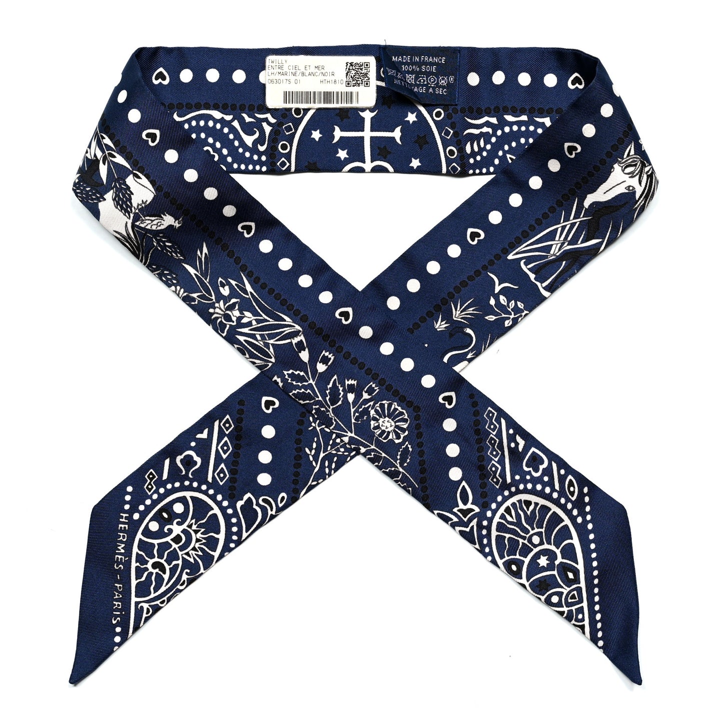 Silk Entre Ciel Et Mer Twilly Marine White Black