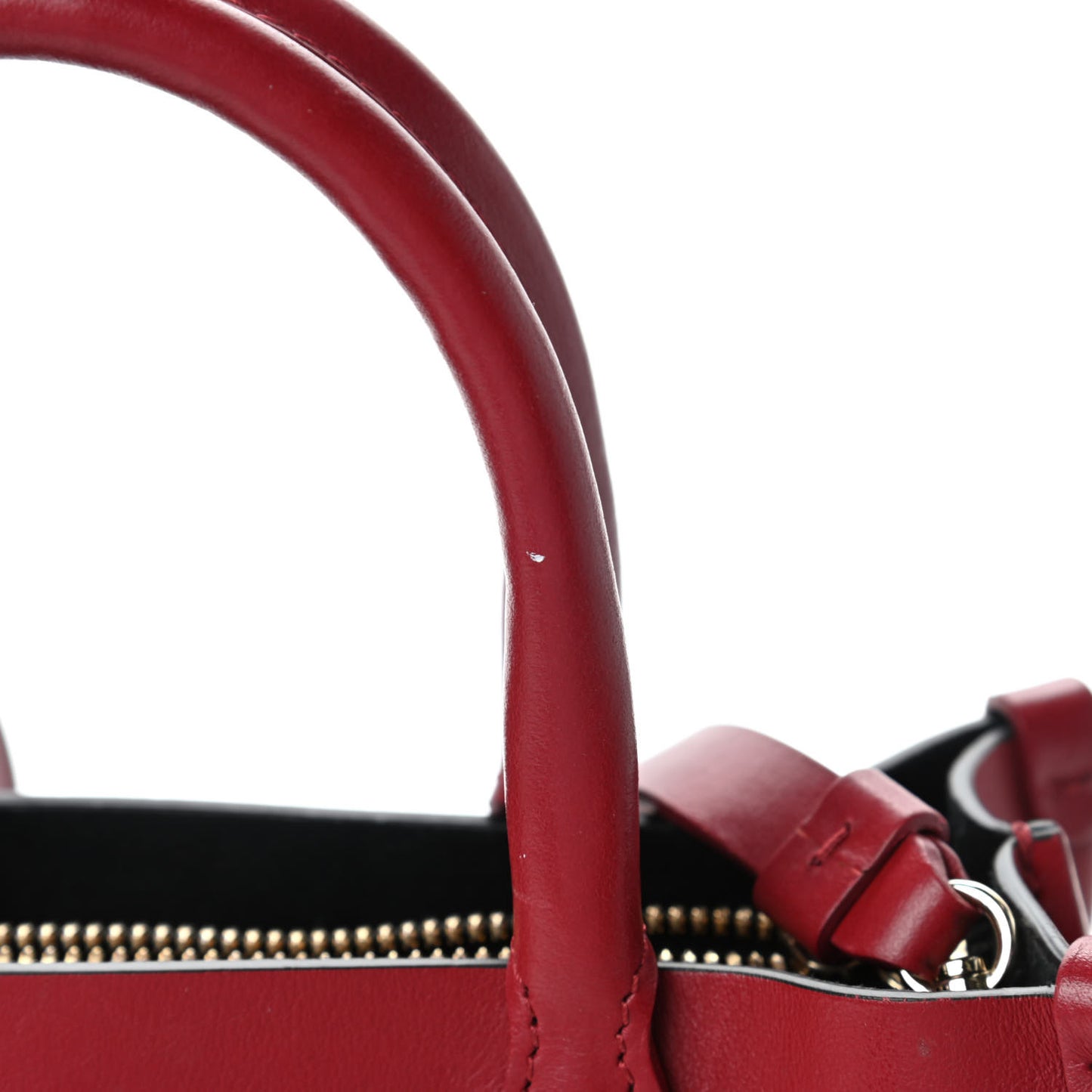 Calfskin Perforated Logo Tote Red