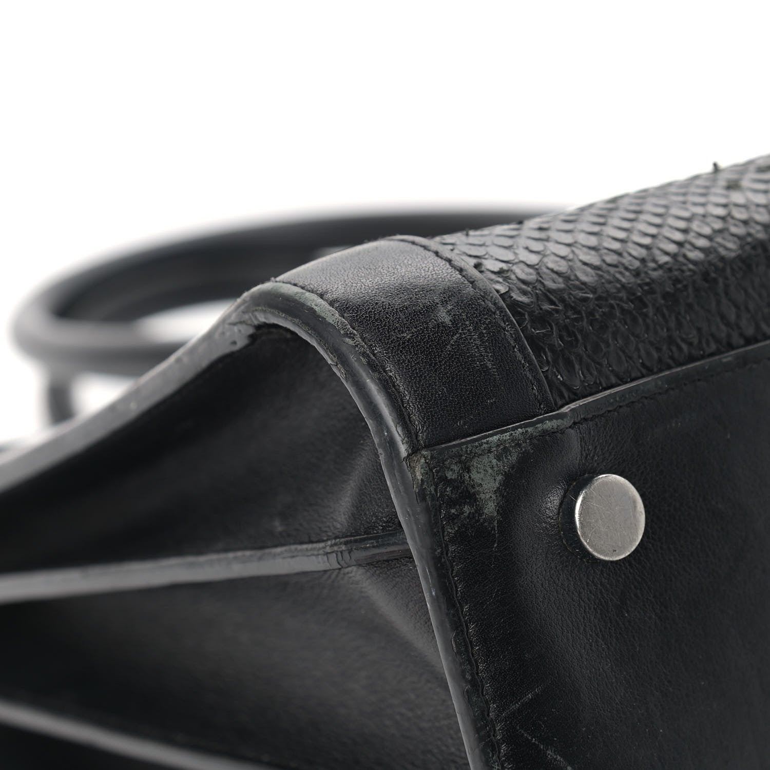 Saint Laurent Python Calfskin Embossed Small Sac de Jour Black 10 of 23
