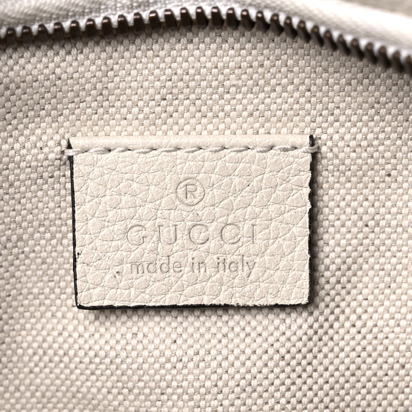 Grained Calfskin Small Logo Belt Bag White