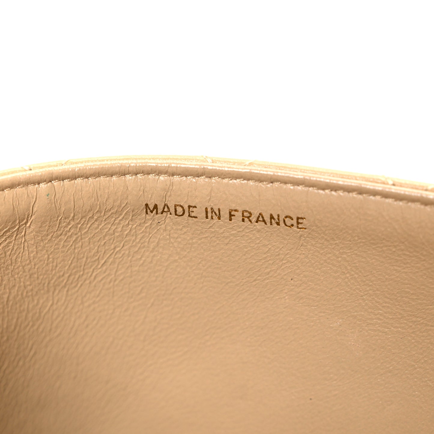 Lambskin Quilted Mini Square Flap Beige