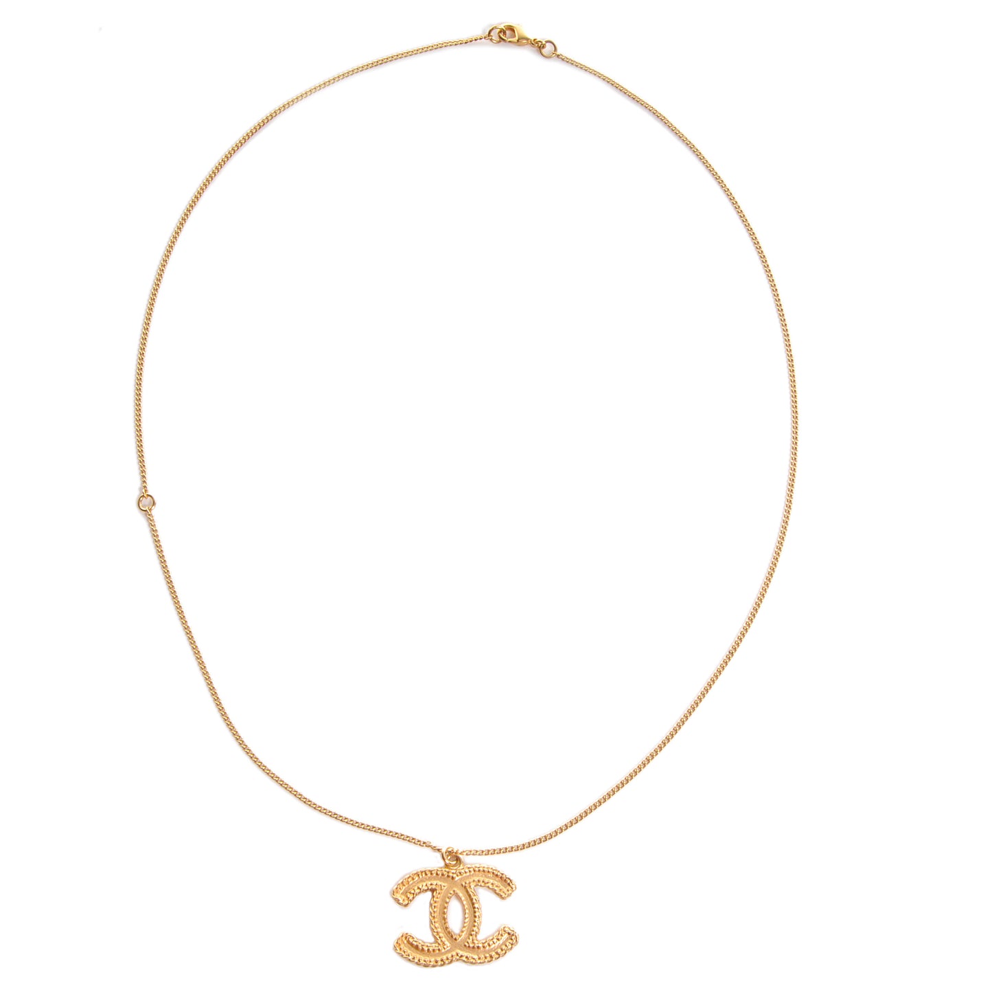 Metal CC Necklace Matte Gold