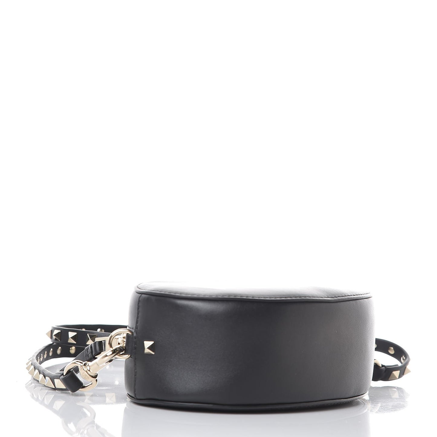 Calfskin VLTN Print Mini Rockstud Crossbody Bag Black