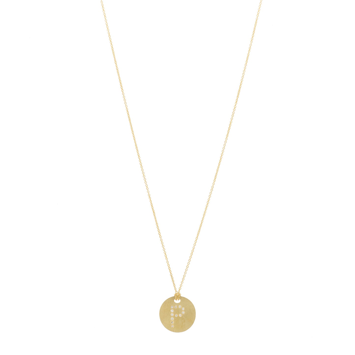 18K Yellow Gold Diamond Tiny Treasures Initial P Pendant Necklace