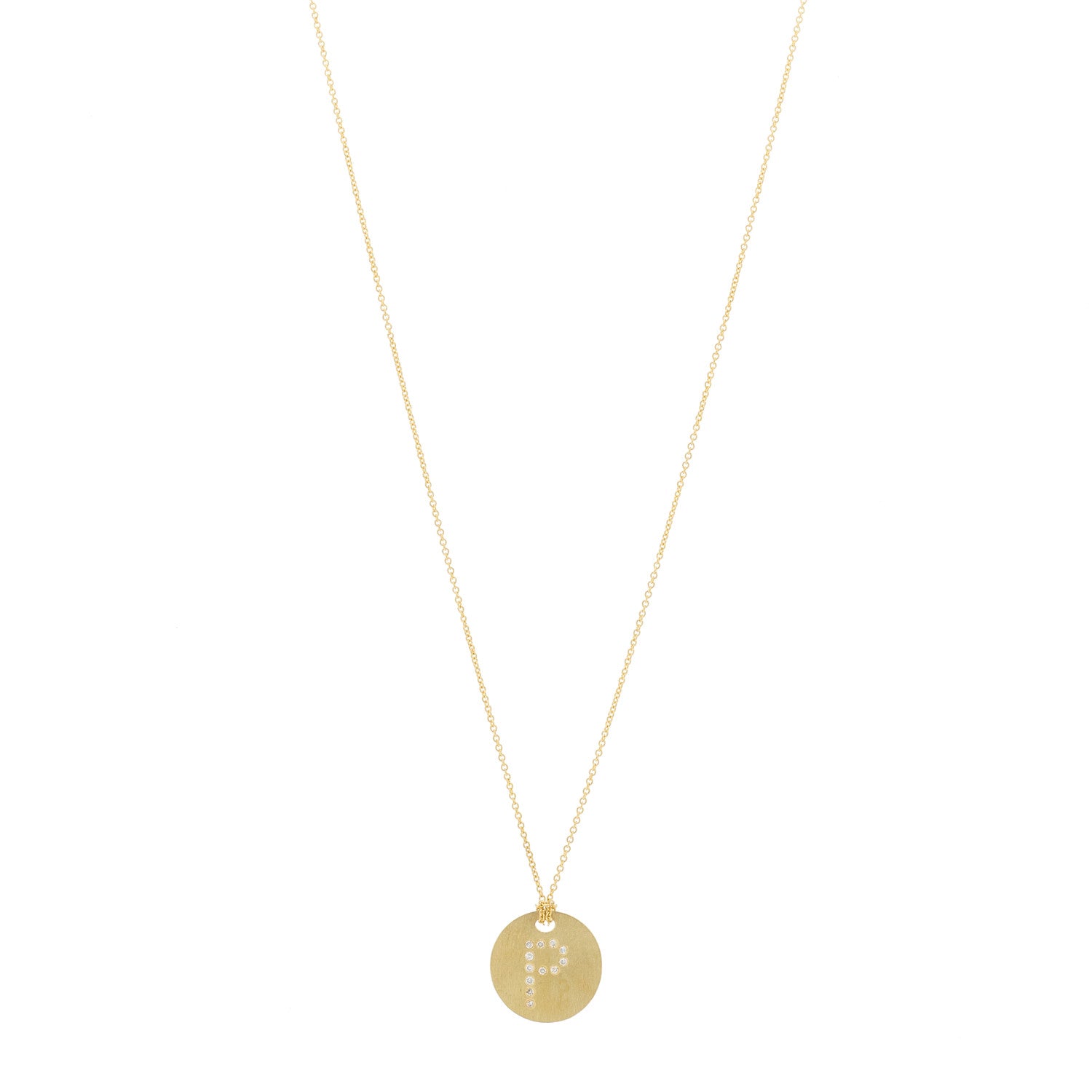 Roberto Coin 18K Yellow Gold Diamond Tiny Treasures Initial P Pendant Necklace 1 of 5