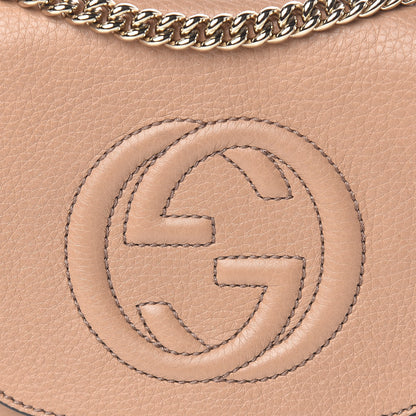 Gucci Pebbled Calfskin Small Soho Flap Crossbody Camelia 10 of 10