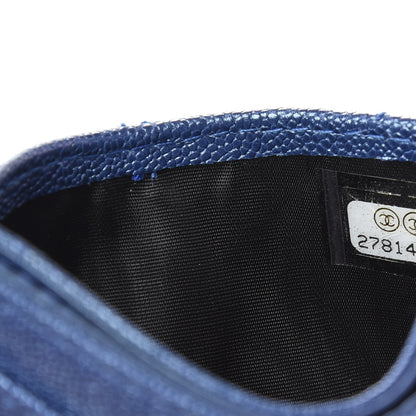 Chanel Iridescent Caviar Quilted Card Holder Dark Blue 8 of 9