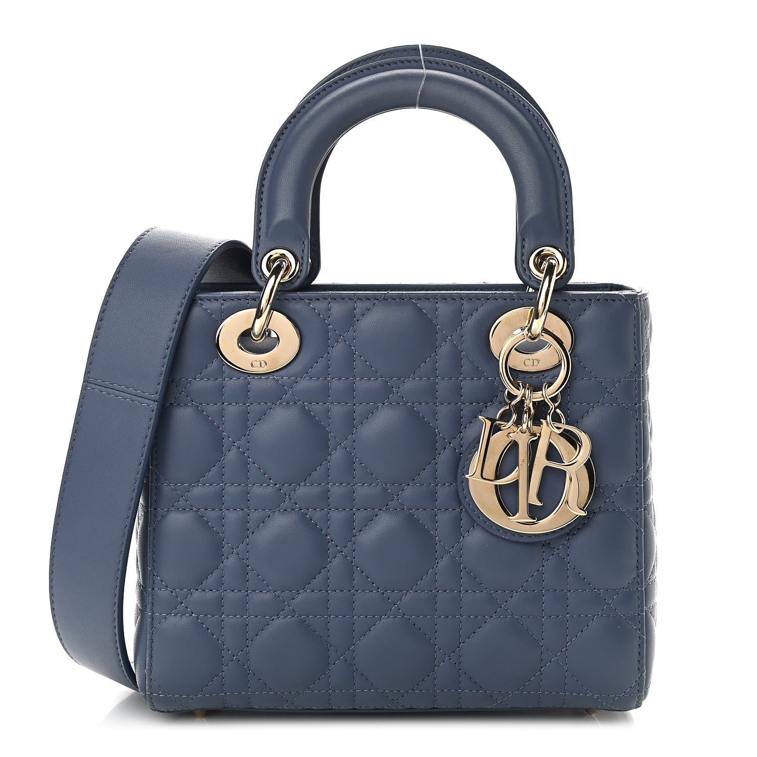 Christian Dior Lambskin Cannage Small My Lady Dior Blue Grey 1 of 10