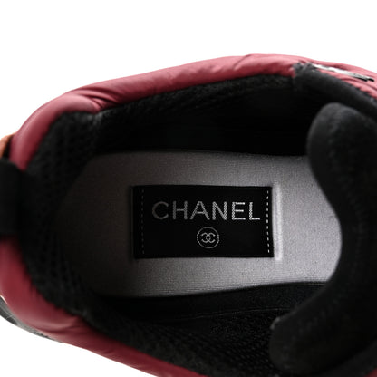 Chanel Nylon Suede Calfskin CC Sneakers 41 Burgundy Brown 8 of 10