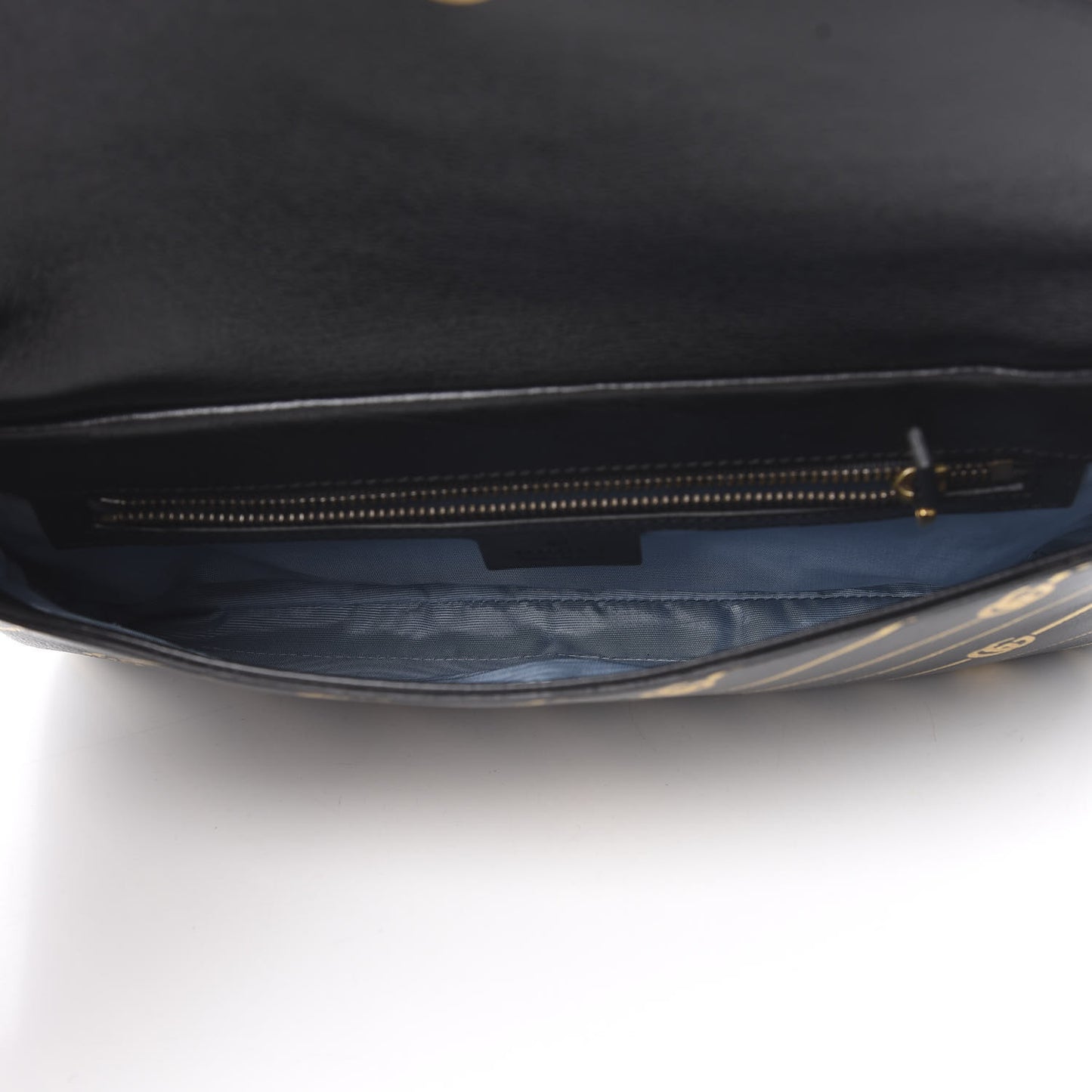 Calfskin Diagonal GG Medium Thiara Double Envelope Shoulder Bag Black White