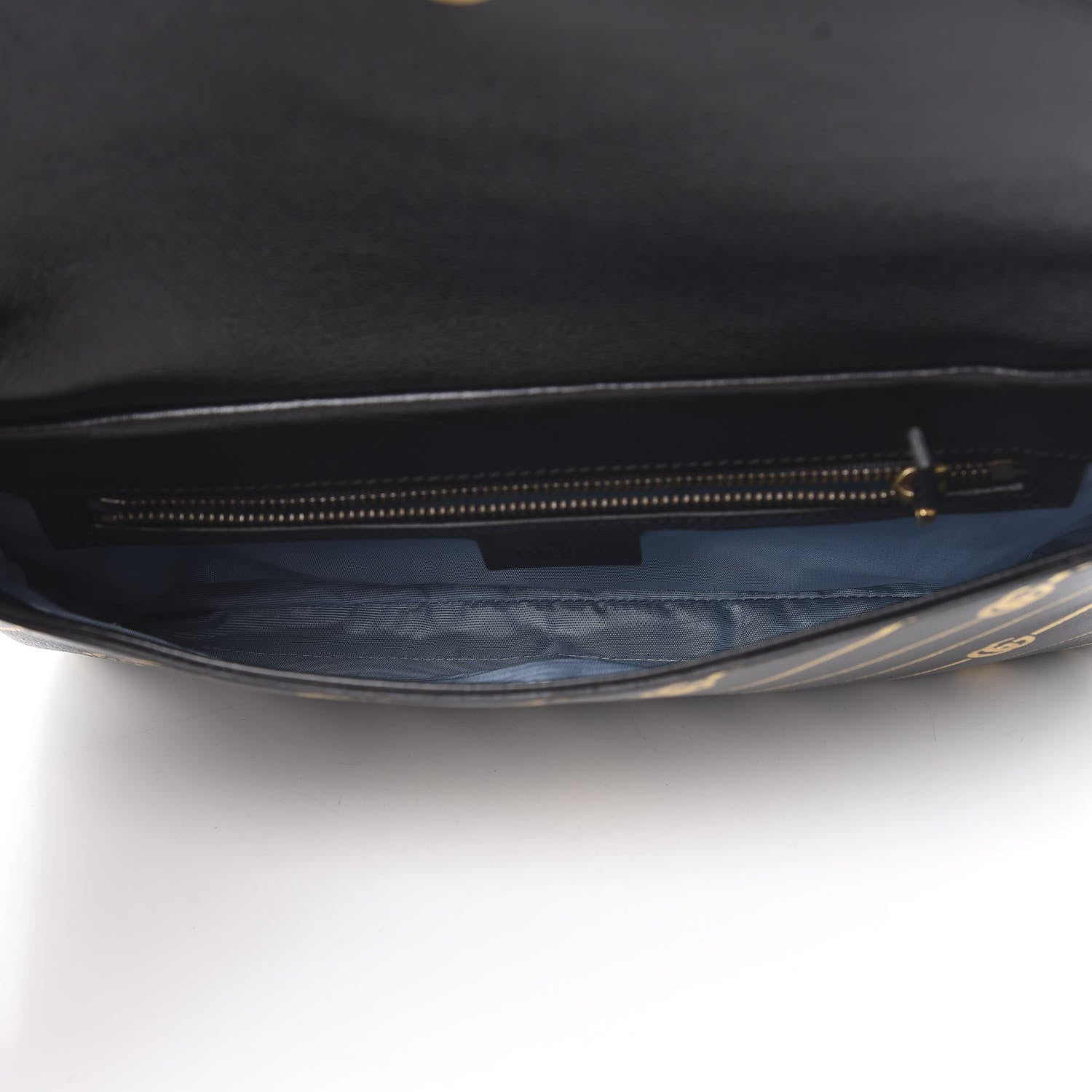 Gucci Calfskin Diagonal GG Medium Thiara Double Envelope Shoulder Bag Black White 7 of 12