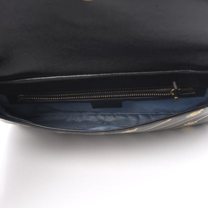 Gucci Calfskin Diagonal GG Medium Thiara Double Envelope Shoulder Bag Black White 7 of 12