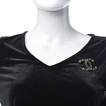 Chanel Lambskin Chain CC Brooch Black Gold 2 of 5