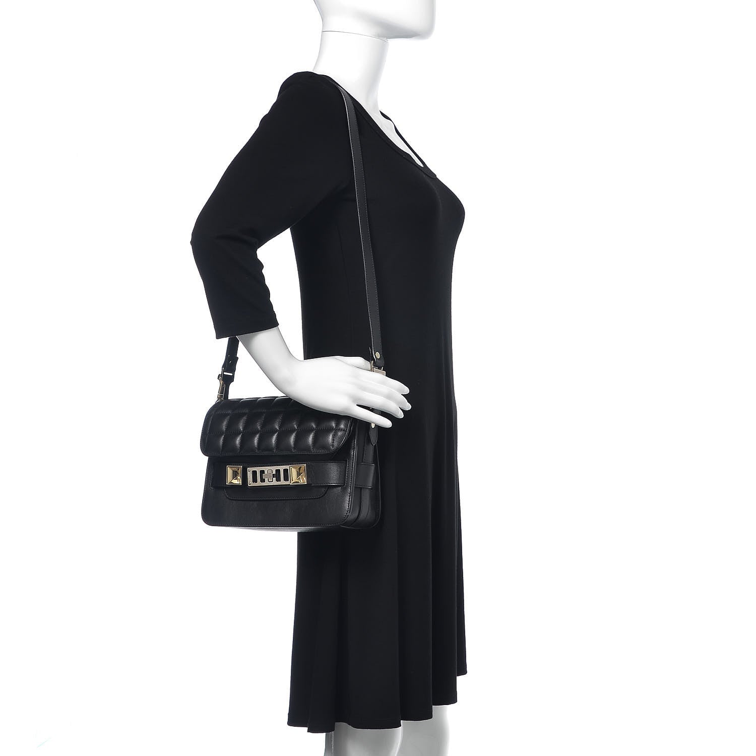 Proenza Schouler Lambskin Quilted Mini PS11 Classic Shoulder Bag Black 2 of 15