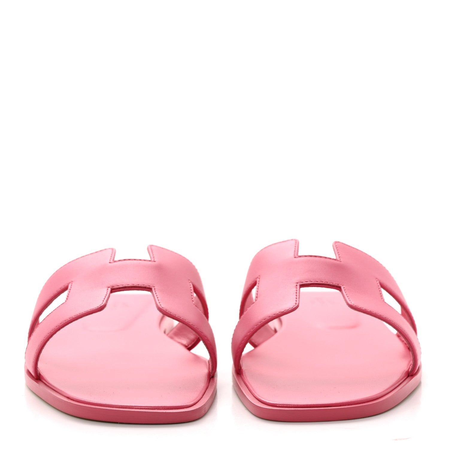 Hermes Box Calfskin Oran Sandals 40 Rose Boise 2 of 9