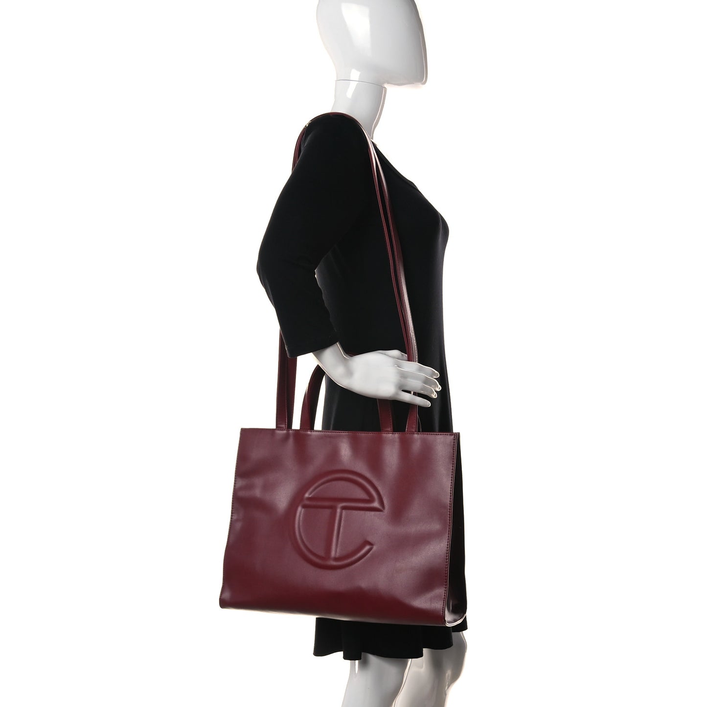 Vegan Leather Medium Shopping Bag Oxblood