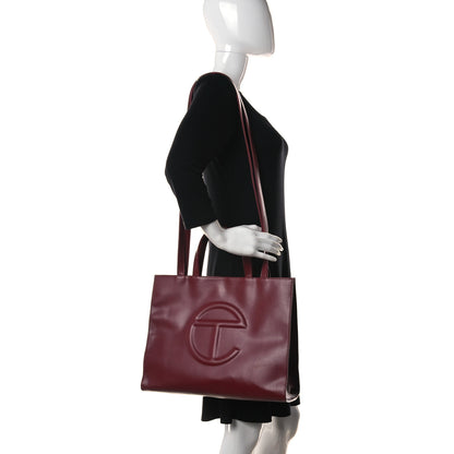 Telfar Vegan Leather Medium Shopping Bag Oxblood 2 of 11