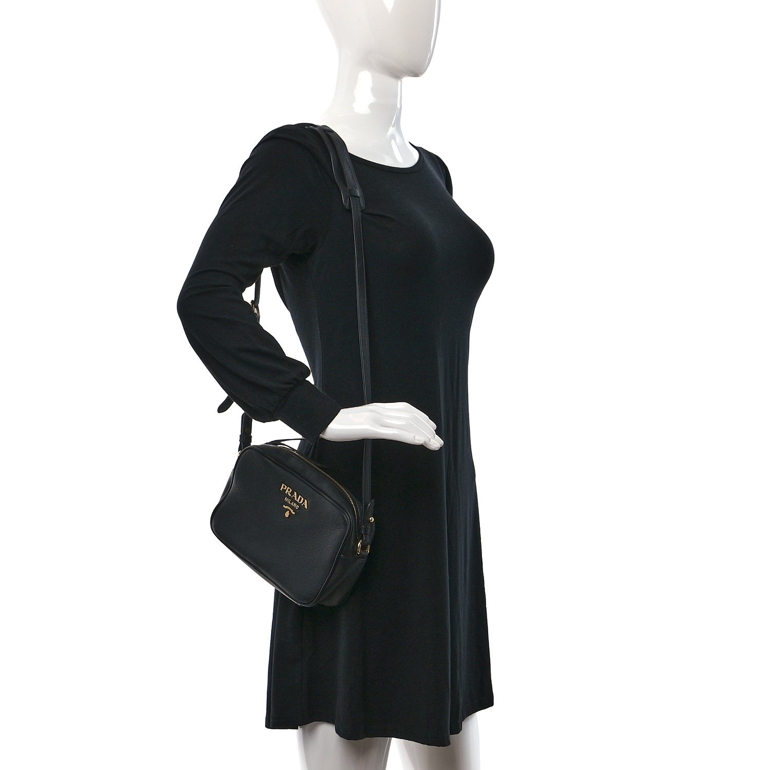 Prada Vitello Phenix Camera Bag Black 2 of 11