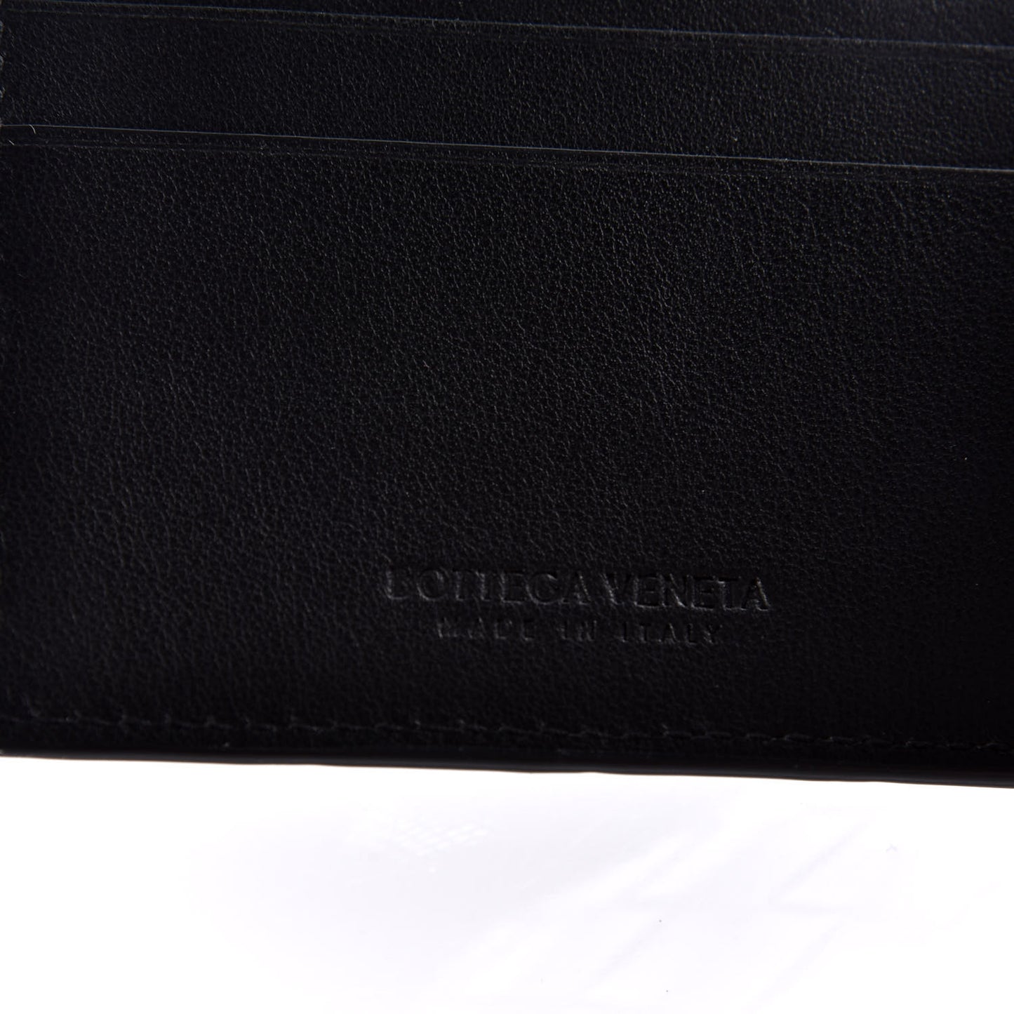 Nappa Maxi Intrecciato Bi-Fold Money Clip Wallet Black