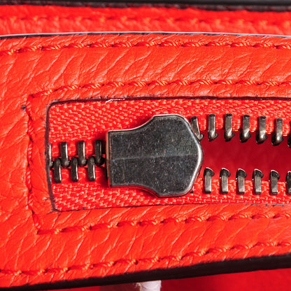 Celine Drummed Leather Suede Medium Trapeze Vermillion 5 of 8