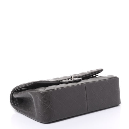 Chanel Caviar Quilted Jumbo Double Flap Dark Grey 3 of 10