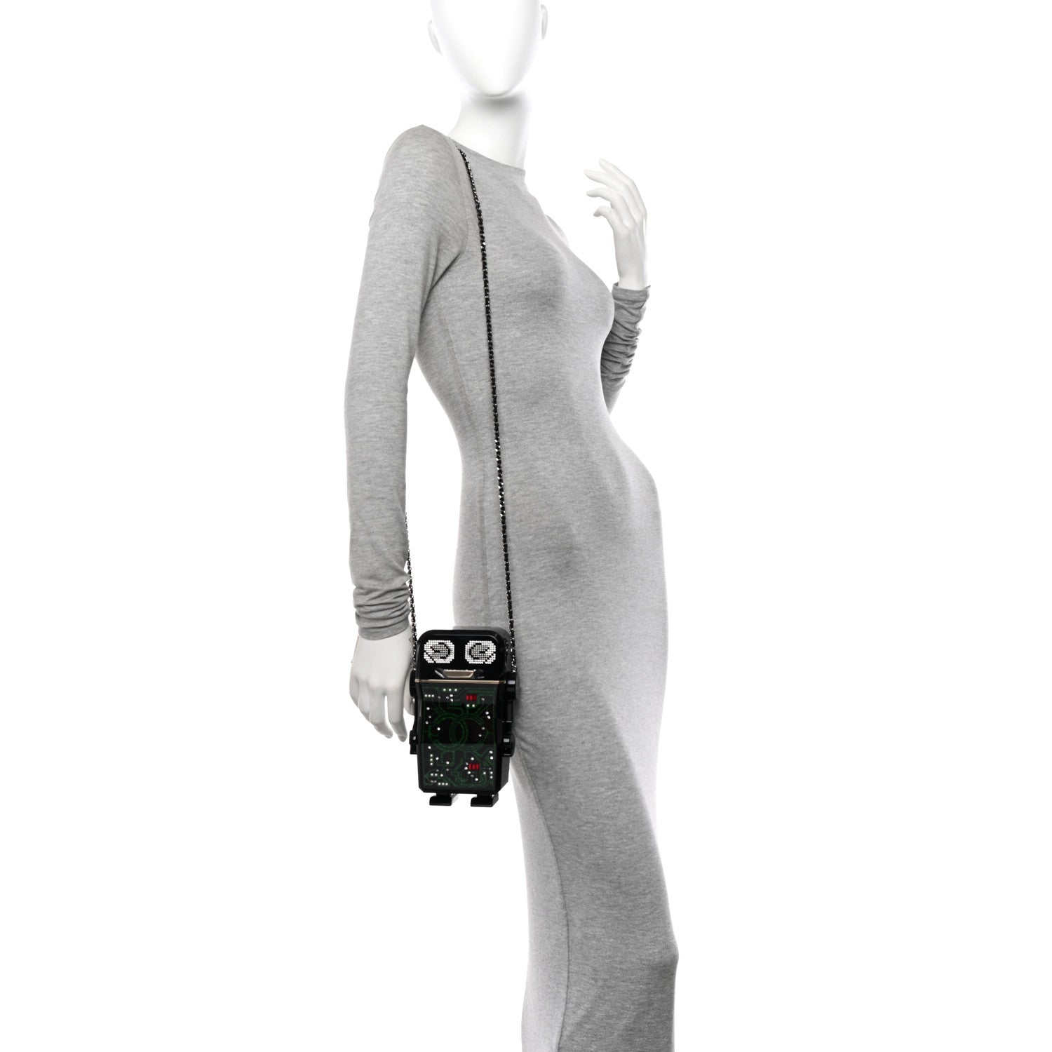 Chanel Plexiglass Crystal Robot Minaudiere Clutch  Black 3 of 11
