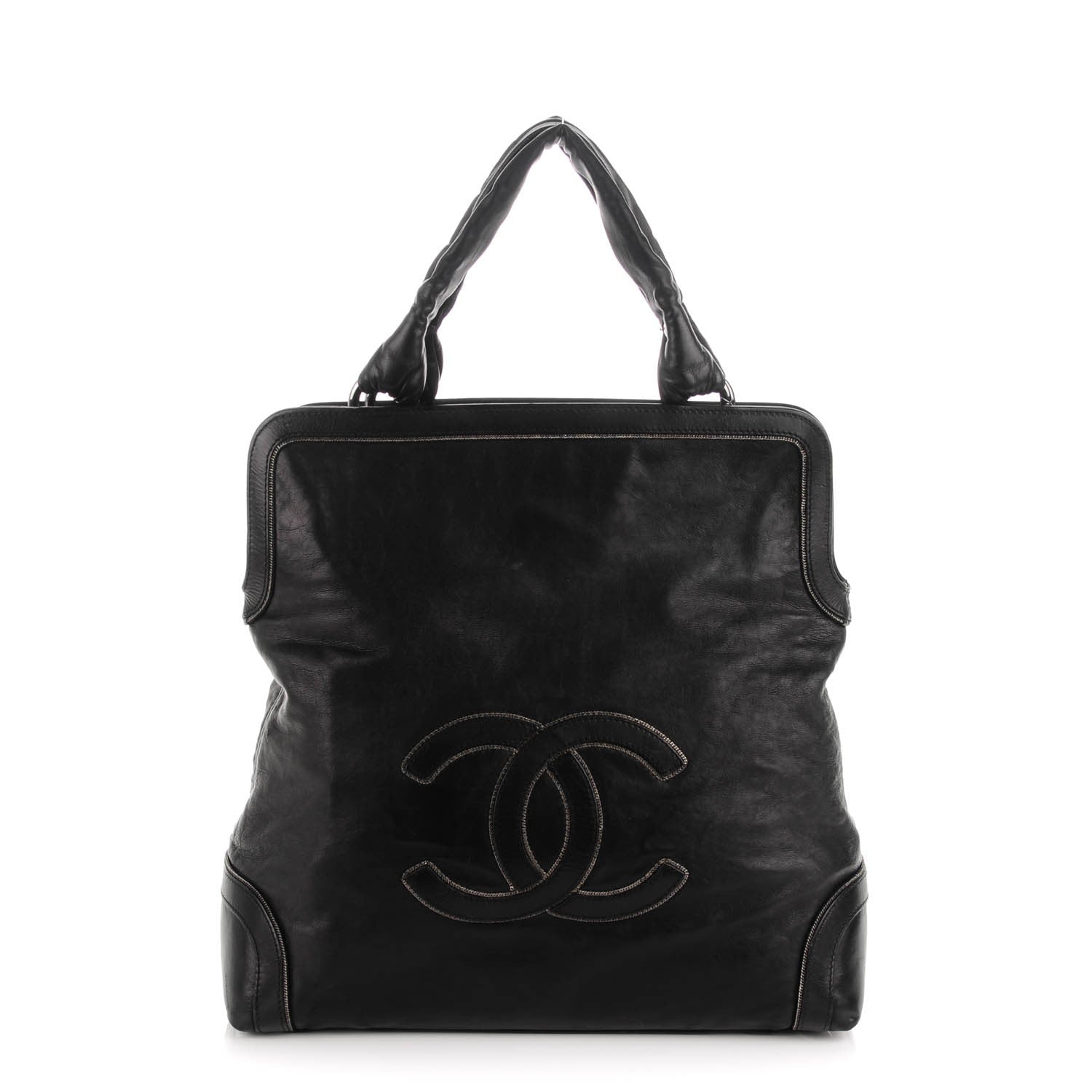 Chanel Calfskin Soho CC Shopper Tote Black 1 of 8