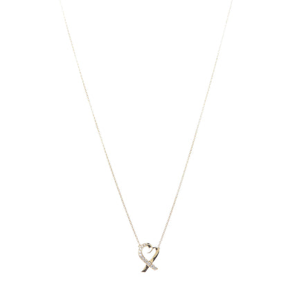 Tiffany 18K Yellow Gold Diamond Small Paloma Picasso Loving Heart Pendant Necklace 1 of 7