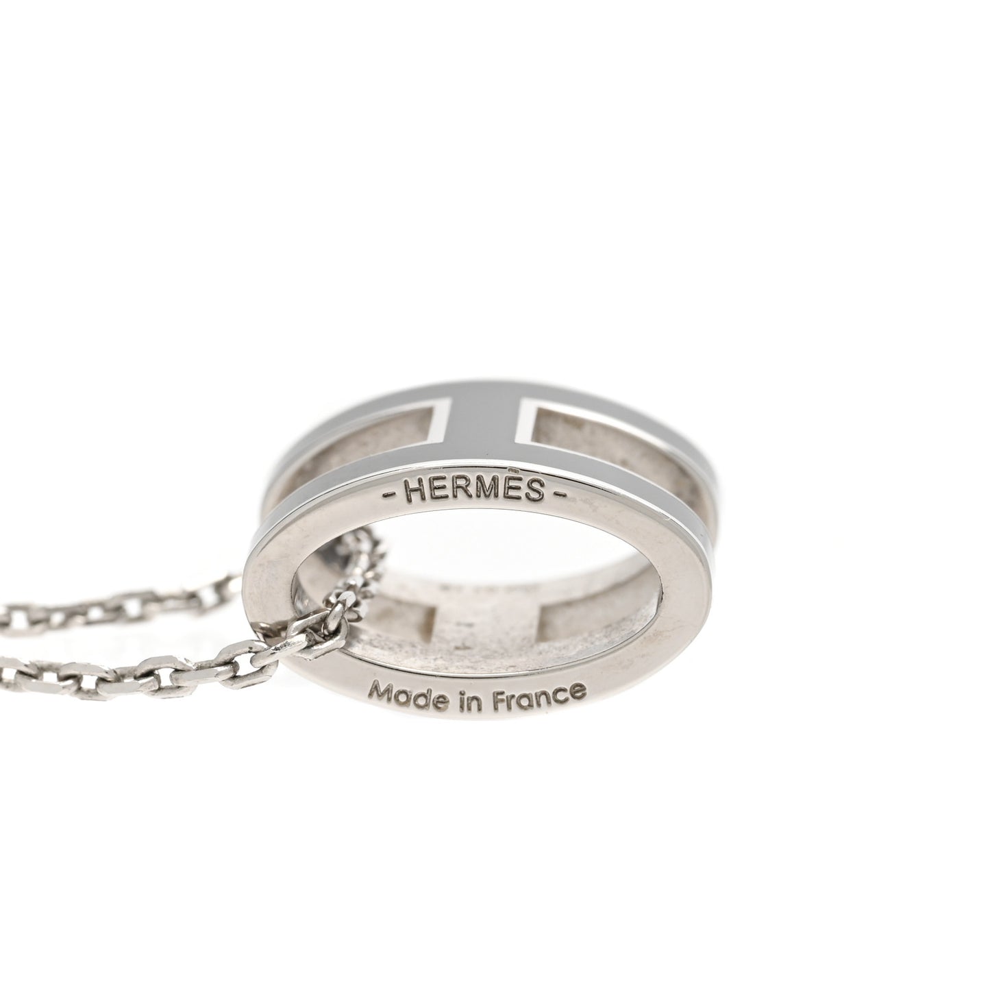 Lacquered Palladium Pop H Pendant Necklace Black