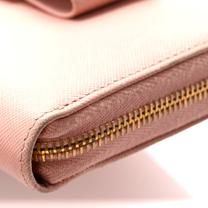 Prada Saffiano Fiocco Bow Zip Around Wallet Orchidea 13 of 14