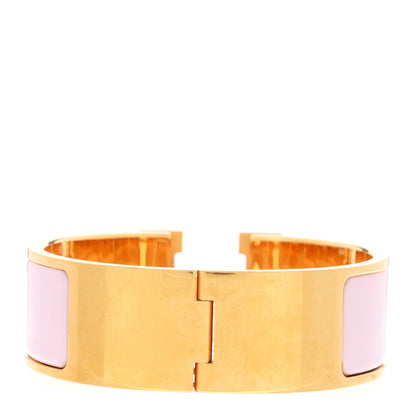 Hermes Enamel Wide Clic Clac H Bracelet PM Rose Dragee 3 of 5