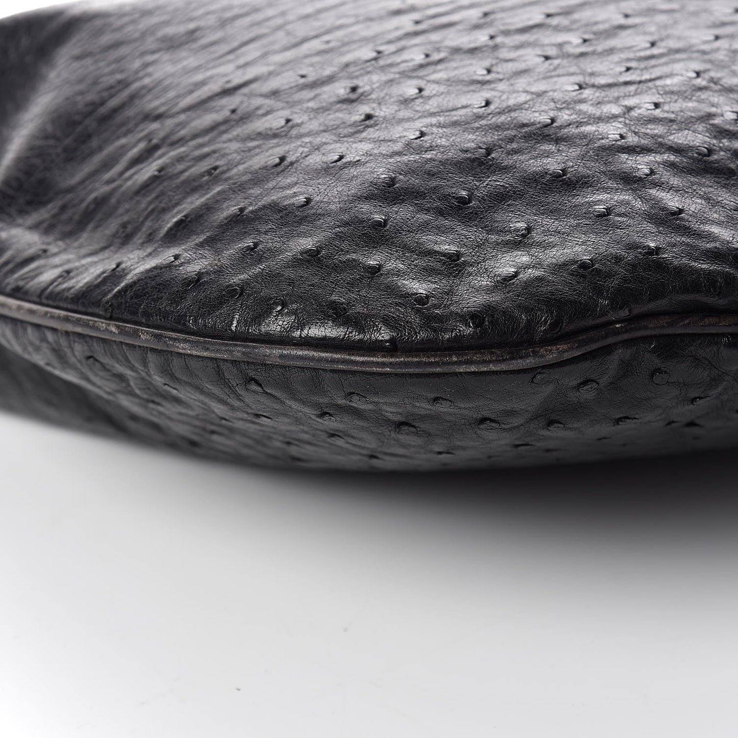 Ostrich Shoulder Bag Black
