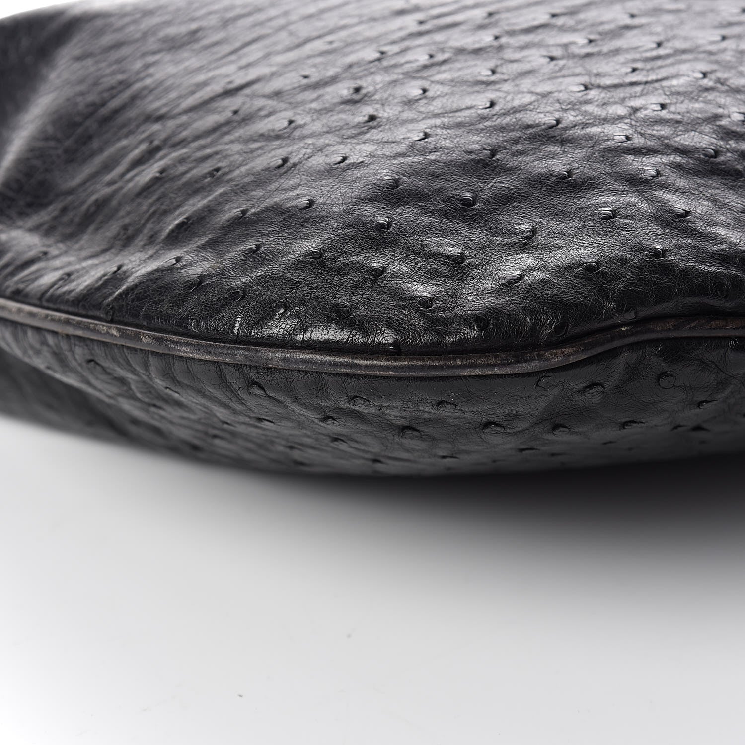 Gucci Ostrich Shoulder Bag Black 5 of 12