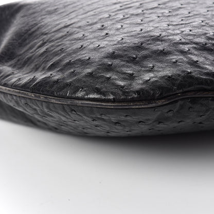 Gucci Ostrich Shoulder Bag Black 5 of 12