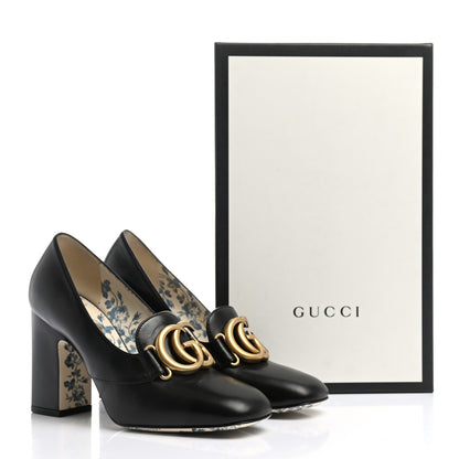 Gucci Malaga Kid GG Victoire 95mm Loafer Pumps 37 Black 9 of 9