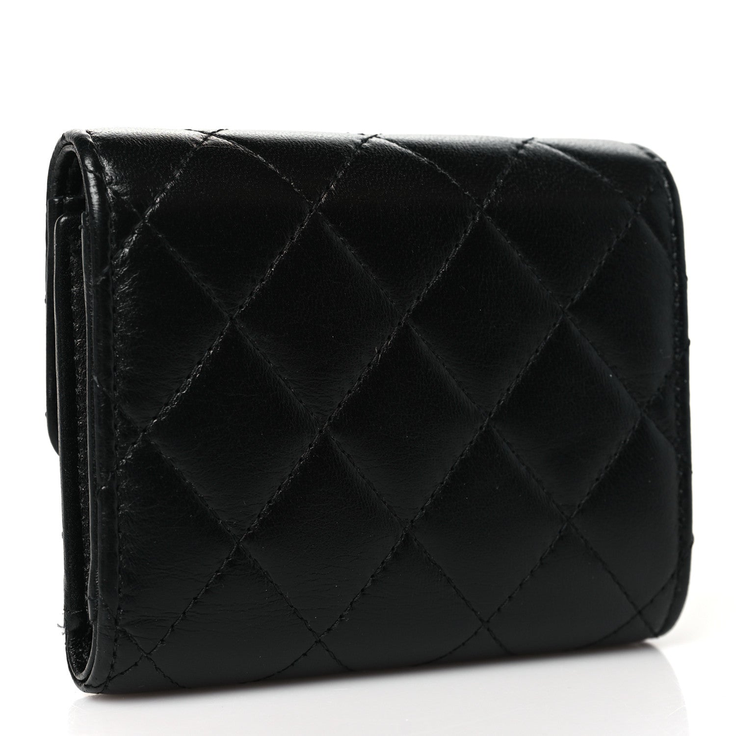 Chanel Lambskin Quilted CC Compact Bifold Wallet Black 3 of 8