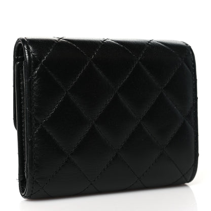 Chanel Lambskin Quilted CC Compact Bifold Wallet Black 3 of 8
