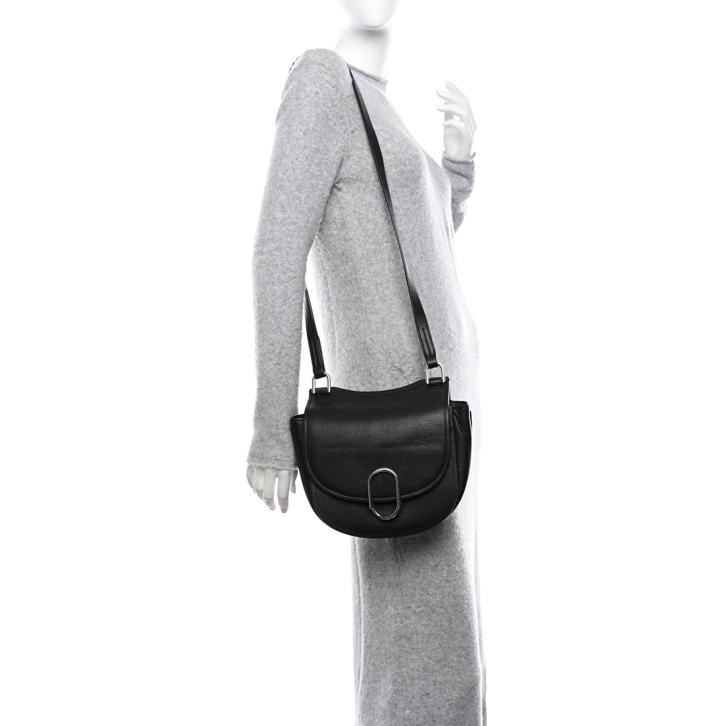 Calfskin Alix Hunter Crossbody Bag Black