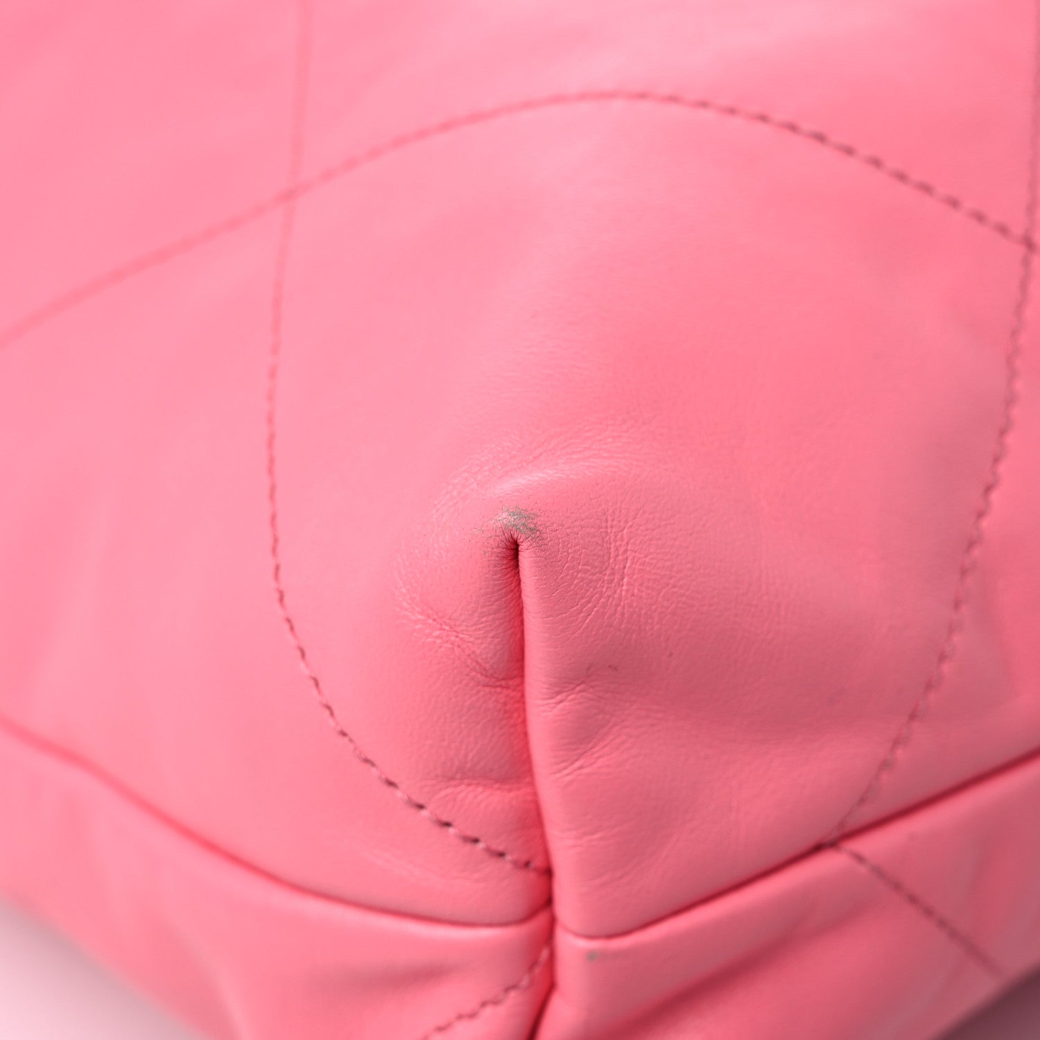 Chanel Shiny Calfskin Quilted Chanel 22 Drawstring Bag Coral Pink 8 of 15