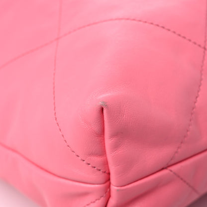 Chanel Shiny Calfskin Quilted Chanel 22 Drawstring Bag Coral Pink 8 of 15