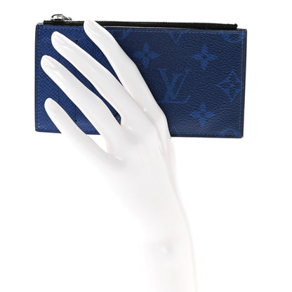 Louis Vuitton Monogram Taiga Coin Card Holder Cobalt 3 of 9