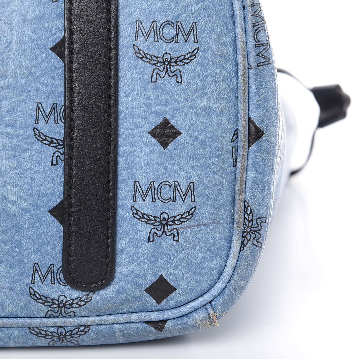MCM Visetos Medium Project Reversible Shopper Tote Munich Blue 11 of 21