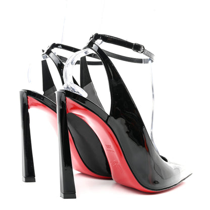 Christian Louboutin Patent Calfskin Condora Sling 100 Pumps 39.5 Black 4 of 10