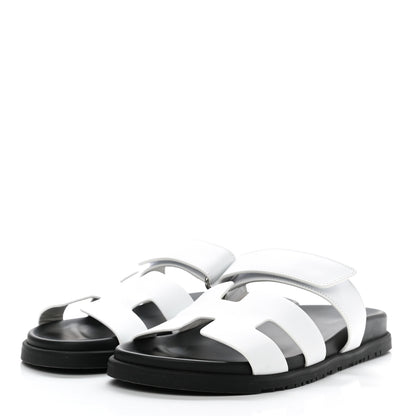 Hermes Calfskin Womens Chypre Sandals 41 White 3 of 9