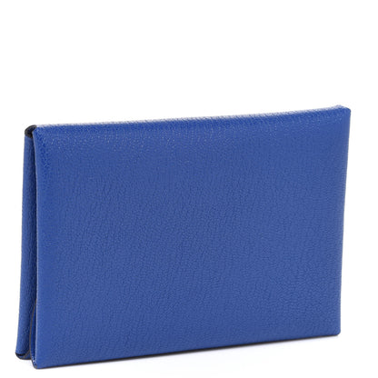 Hermes Chevre Mysore Calvi Duo Card Case Bleu Electrique 3 of 8