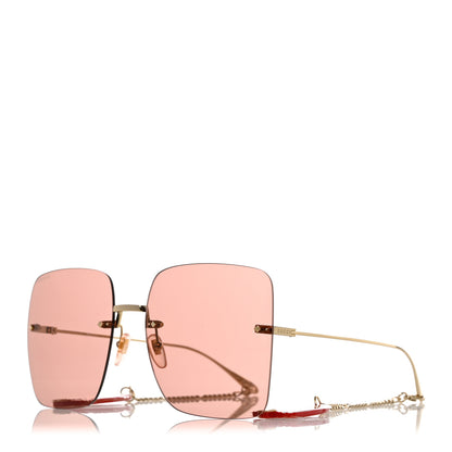 Gucci Acetate Detachable Charm Square Frame Sunglasses GG1147S Pink 1 of 11
