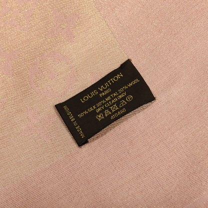 Louis Vuitton Silk Metal Wool Monogram Shine Shawl Rose Velours 3 of 3