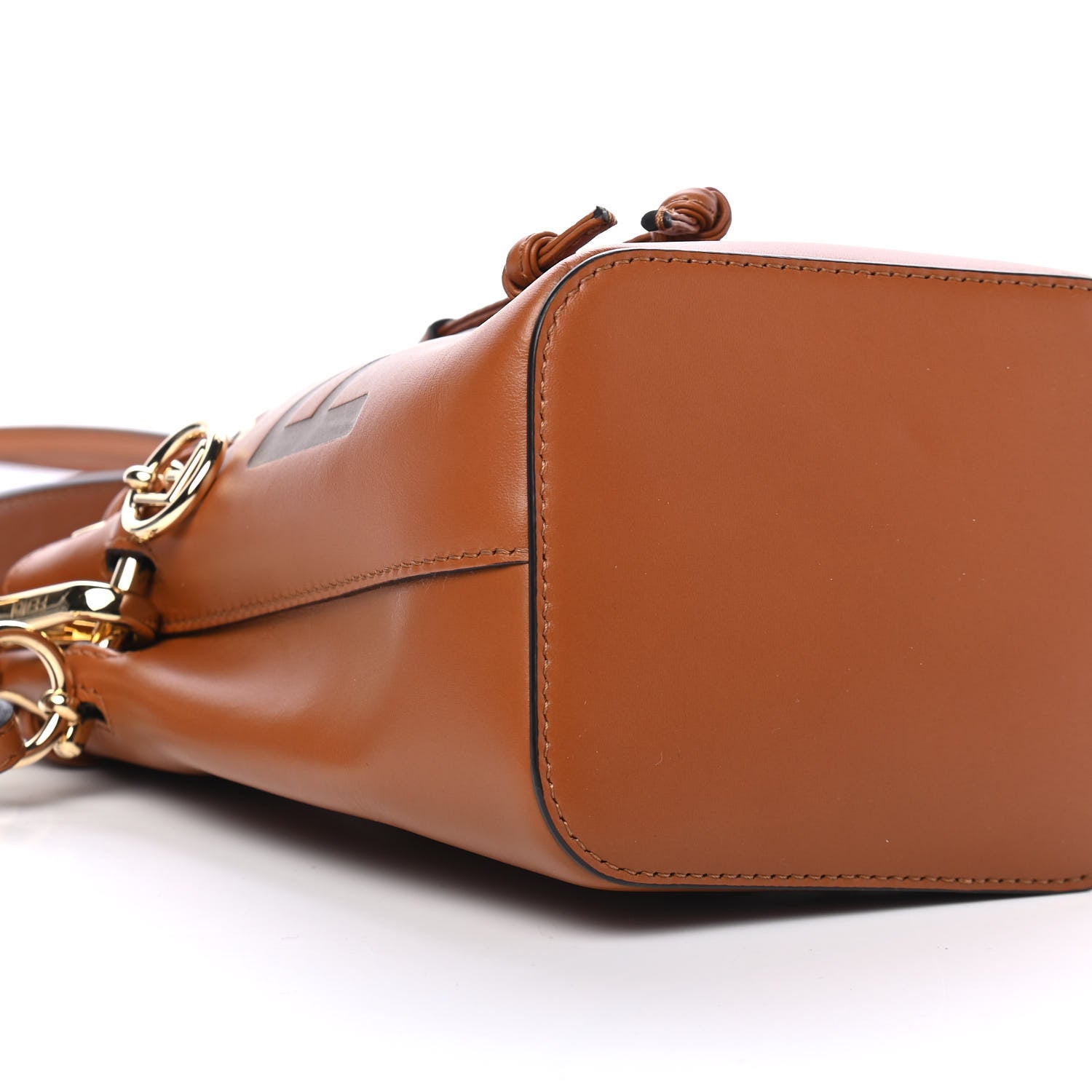 Fendi Vitello King F is Fendi Logo Embossed Mini Mon Tresor Bucket Bag Cuoio 8 of 9