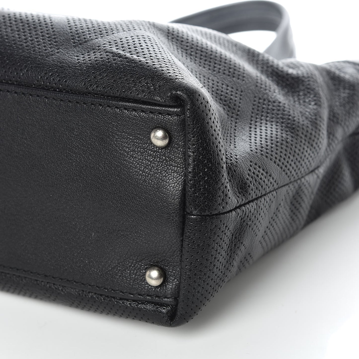 Goatskin Perforated Large CC Tote Black