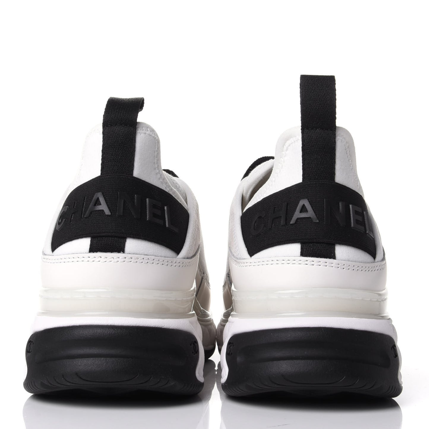 Velvet Calfskin Mixed Fibers CC Sneakers 37 Ivory Black